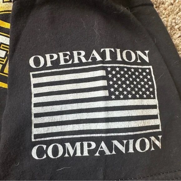 Next Level Apparel Black Tee with Yellow and White Graphics Small - Picture 4 of 7